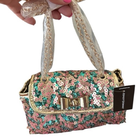 Olivia Miller Multicolor Sequin Mini Purse w/ Bow & Chain Handles (NWT) - Picture 11 of 11